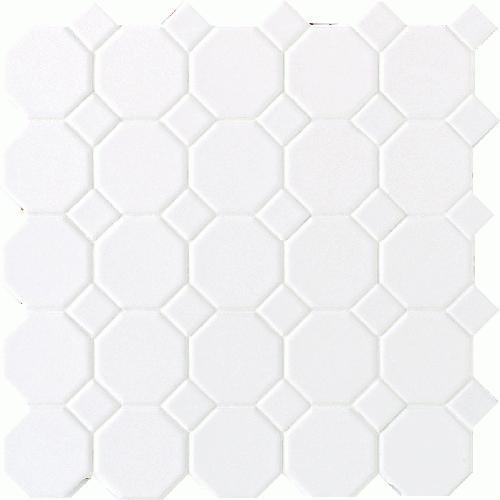 GlassTile Octagon & Dot&trade; Matte White With 01 White Matte Dot 6501 main image