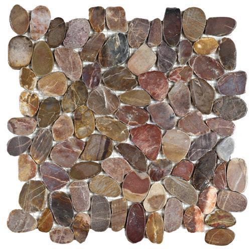River Rock Red Cranberry Sliced Mosaic