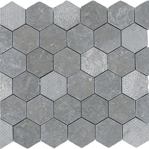 blue Lagos 2x2 Hi/Lo Hexagon Mosaic