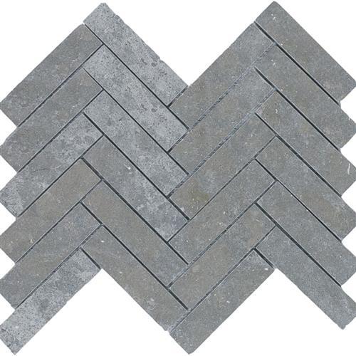 blue Lagos 1x4 Suede Herringbone Mosaic