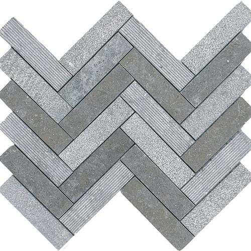 blue Lagos 1x4 Hi/Lo Herringbone Mosaic