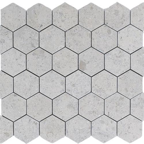 gascogne Blue 2x2 Suede Hexagon Mosaic