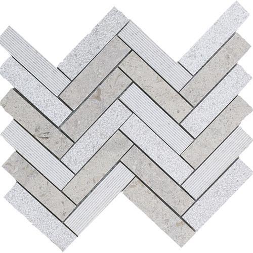 gascogne Blue 1x4 Hi/Lo Herringbone Mosaic