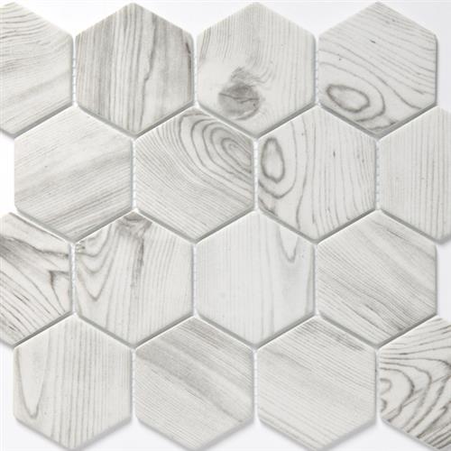 Echo by Emser Tile - White 3" Hexagon