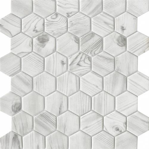 White 2" Hexagon