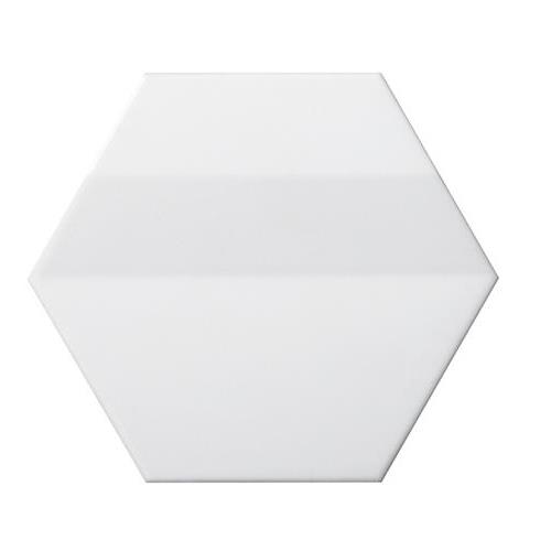 White Hexagon 3d 6"x7"