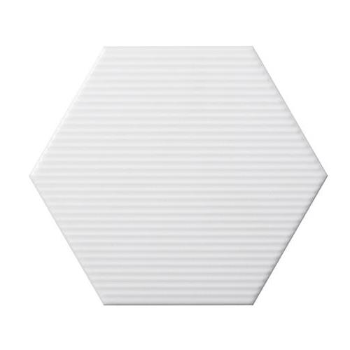 White Hexagon Line 6"x7"