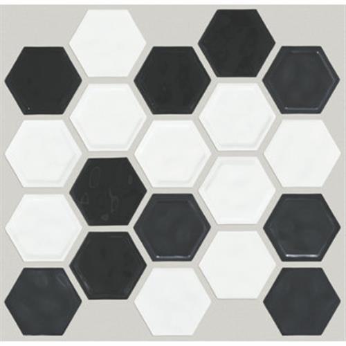 Geoscapes Hexagon by Shaw Industries - Black/White