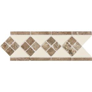 CeramicPorcelainTile DesignerElegance DE12412LIST1P2 NaturalStoneGlossAlmondNoce4andX12andAccent