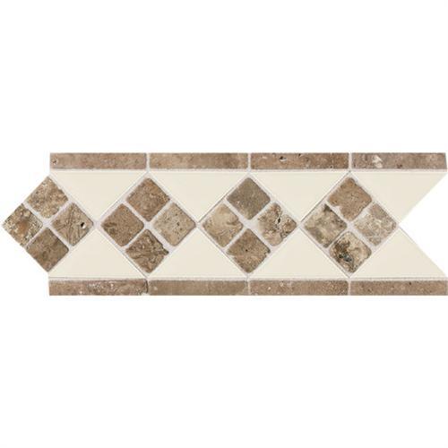 Designer Elegance Natural Stone Gloss Almond/Noce 4And X 12And Accent DE12