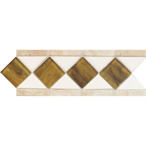 Designer Elegance⢠in Ice White/tigerand#39;s Eye/azteca 4and X 11and Accent - Tile by American Olean