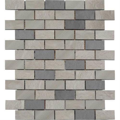 Refined Metals Stainless And Gunmetal Blend AndltBrandgt2 X 1 Brick-Joint Mosaic RM58