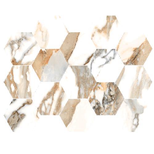 Crash by Happy Floors - Beige Polished - 10 X 14 Hexagon