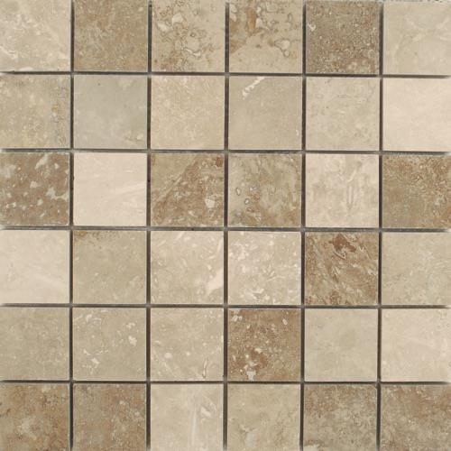 Travertino Mix Honed  Filled Mixed 2X2 Mosaic