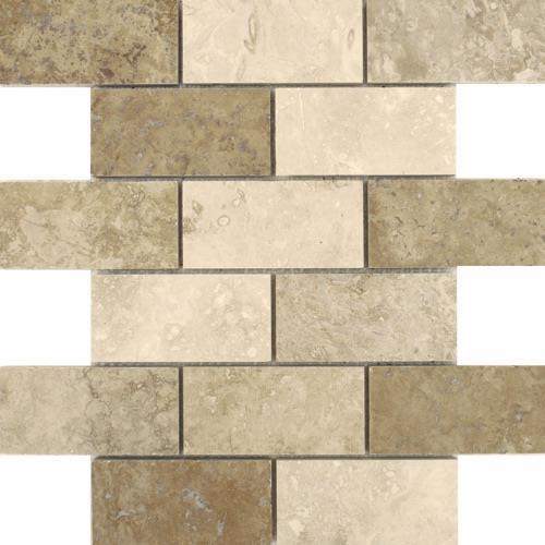 Honed & Filled Mixed 2x4 Staggered Mosaic