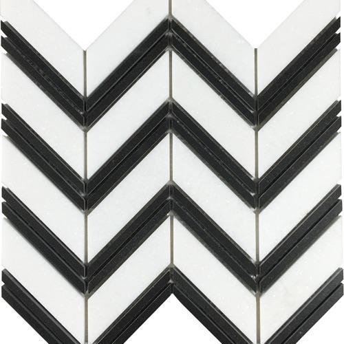 Chevron Thassos With Black Bands