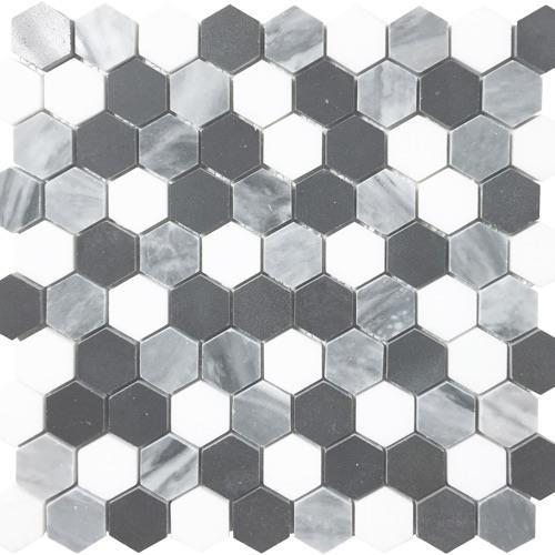 Hexagon Thassos|| Bardiglio And Black