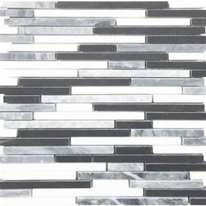 NaturalStone Metropolitan-BlendsCollection FOSMETRRSLTHBABL RandomMultiLinearThassosBardiglioAndBlack