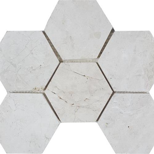 Imperial Pearl by Tesoro - Brushed 4" Hexagon Mosaic