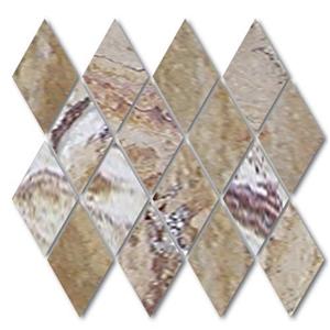 NaturalStone Venetian OWBRVERO SquareEdgedBrushedRhomboidSmallDiamondMosaicSheet