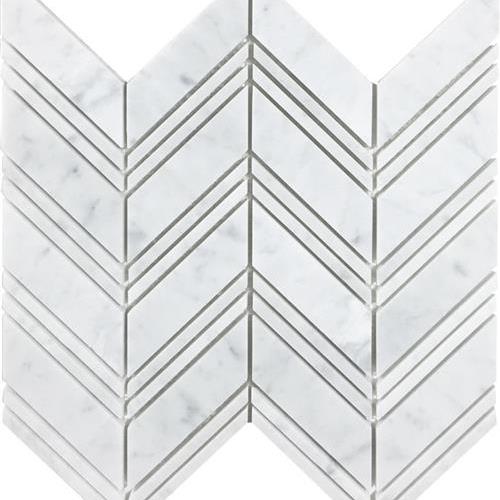 White Cararra Honed Chevron