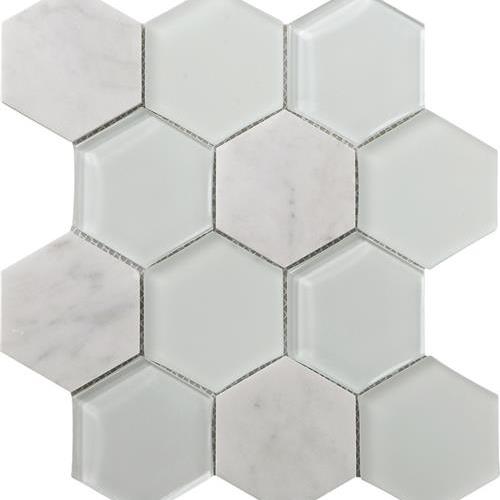 Metropolitan - Stone  Glass Carrara Polished Hex
