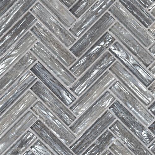 Shimmering Silver Herringbone