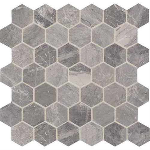 Meta Silver Mosaic (2" Hexagon) - 12X12
