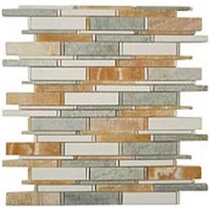 GlassTile CascadeSeries CS-95 HoneyOnyx-MingGreen-ThassosWhiteMix