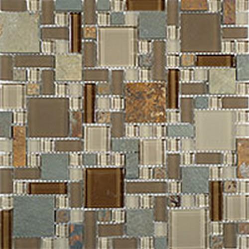 Glass & Slate Block Random by Glazzio Tiles - Winter Scape