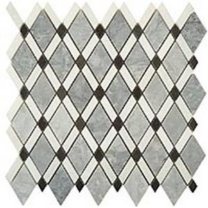 GlassTile DiamondSeries DS-57 MugworthBigDiamond-ThassosWhiteStripes-HoneyOnyxSmallDiamond