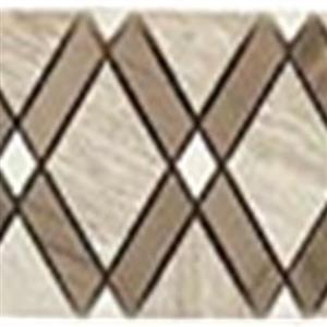 GlassTile DiamondSeriesListello DS-550L WoodenWhiteBigDiamond-AthenGrayStripes-ThassosWhiteSmallDiamond
