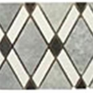 GlassTile DiamondSeriesListello DS-570L MugworthBigDiamond-ThassosWhiteStripes-HoneyOnyxSmallDiamond