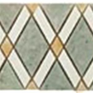 GlassTile DiamondSeriesListello DS-580L MingGreenLightBigDiamond-ThassosWhiteStripes-HoneyOnyxSmallDiamonds