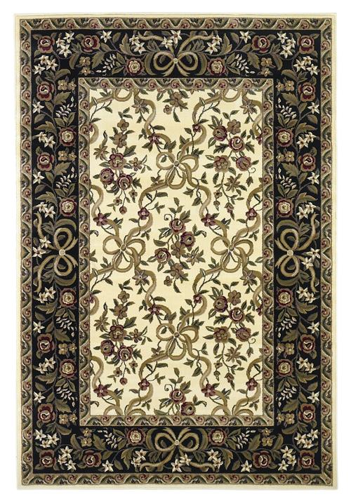 Kas Cambridge 7310 Ivory Black Fl Ribbons Area Rugs Portland Cambridge 7310 Ivory Black Fl Ribbons