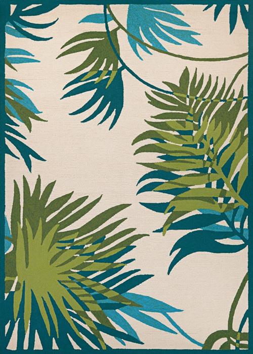 Covington - Jungle Leaves - Ivory/Forest Green by Couristan - 