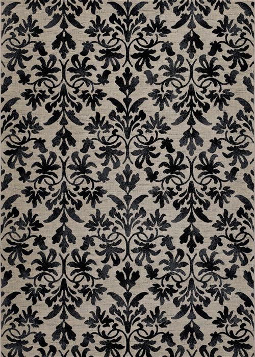 Everest - Retro Damask - Grey/Black by Couristan - 