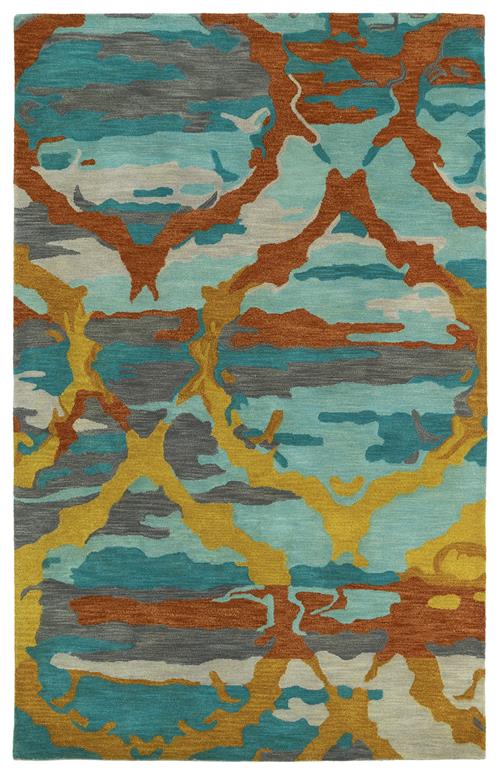 Brushstrokes Collection-Brs02-91-Teal by Kaleen - 