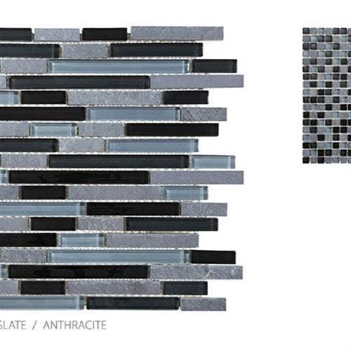 Clear Glass And Slate by Surface Art - Anthracite - Mosaic
