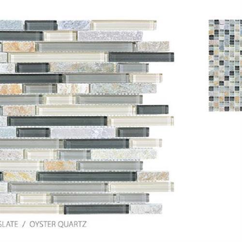 Clear Glass And Slate Oyster Quartz - Mosaic