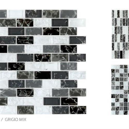 Crackle Glass by Surface Art - Grigio Mix - 1X2 Mosaic