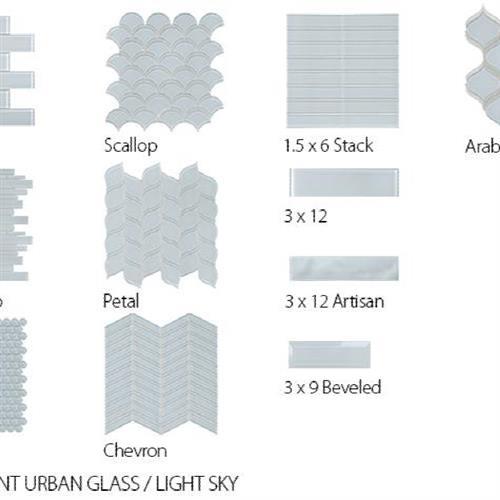 Translucent Urban Glass by Surface Art - Light Sky - 3X12 Artisan