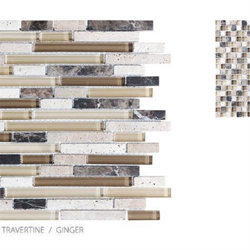 Stone Glass Travertine Ginger - Mosaic