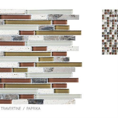 Stone Glass Travertine Paprika - Mosaic
