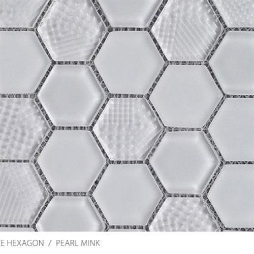 Textured Gloss & Matte Hexagon by Surface Art - Pearl White / Mink