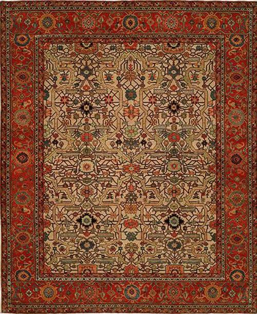 Azer Antik Ivory Red-109 by Adrienne Joseph Fine Textiles - 