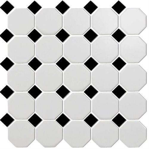 Chesapeake Mosaics Octagon  Dot White/ Black