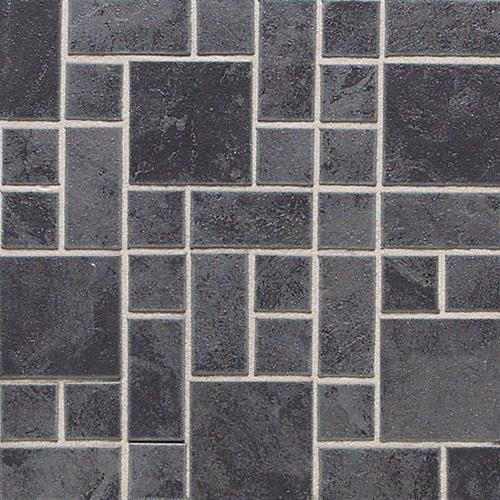 Asian Black Random Block Mosaic 3x3