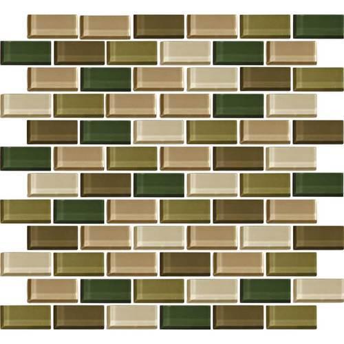 Color Wave Rain Forest Brick-Joint Mosaic CW25