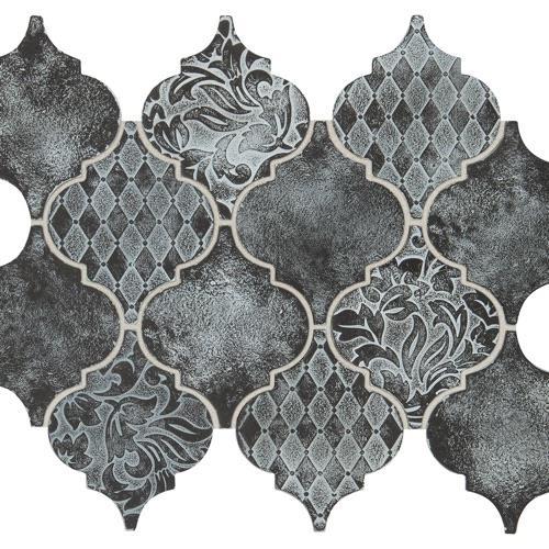 Whitewash Iron - Arabesque Mosaic